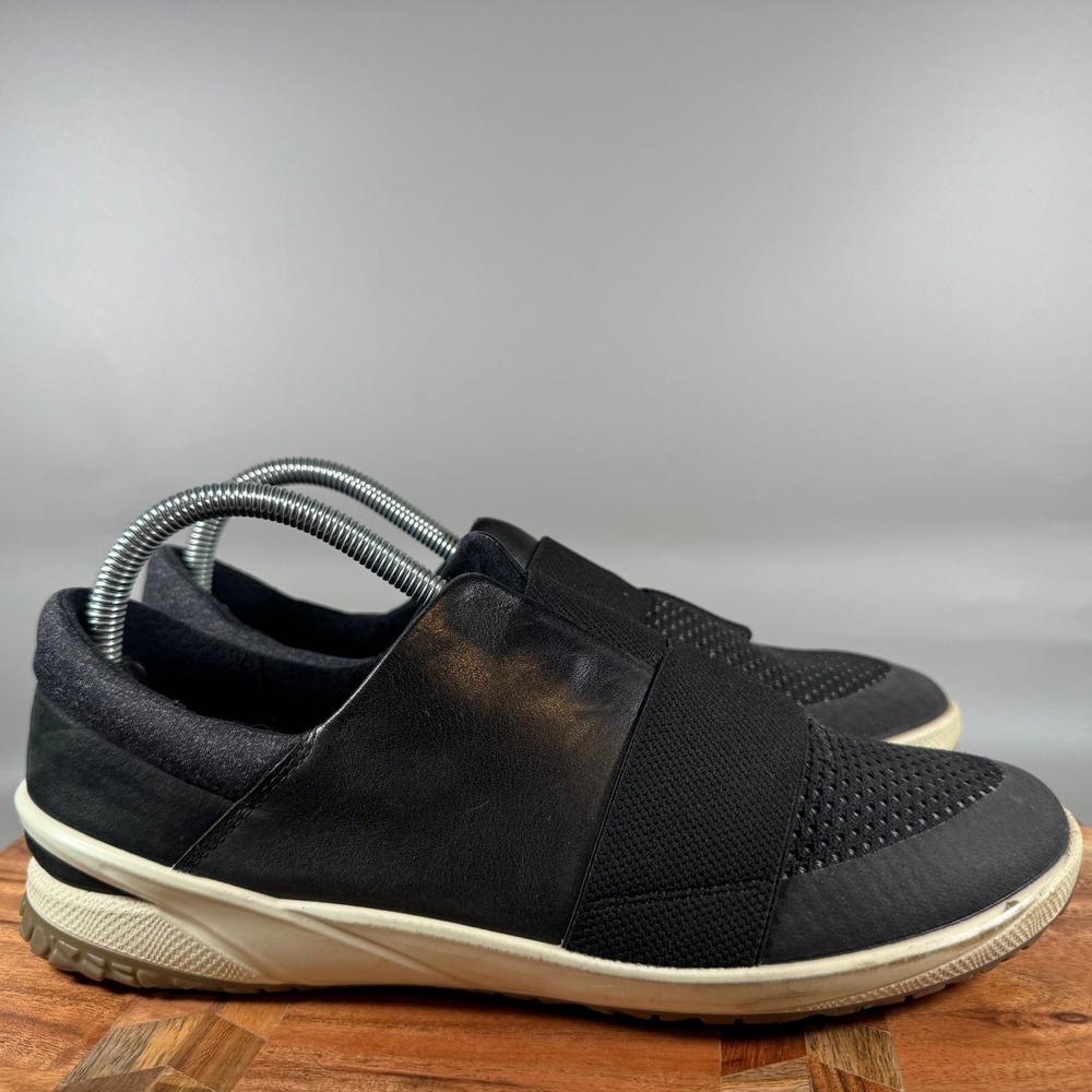 ECCO Intrinsic Karma Black Leather Mesh Slip On Sneakers EU 40 US 9